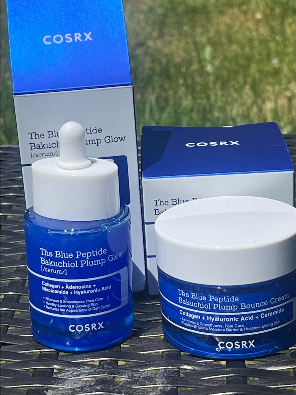 COS Blue Peptide Bakuchiol Plump Bounce Cream - Bright Blue & White